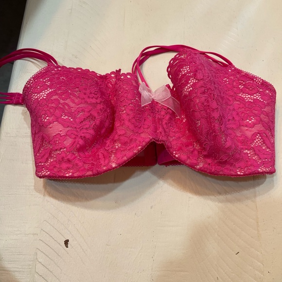 Vibrant Pink Lace Push-Up Bra - Picture 1 of 2